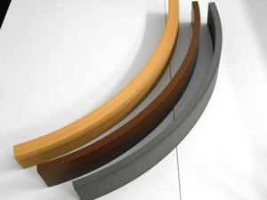 人工木の異形押し出し曲げ加工